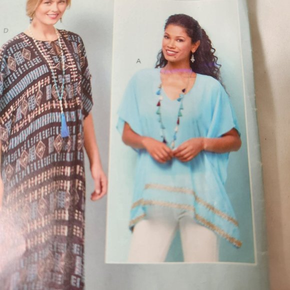 Easy Stitch N Save McCalls Pattern M9357 Caftan, Tunic, Peasant blouse, midi dre - Picture 3 of 9